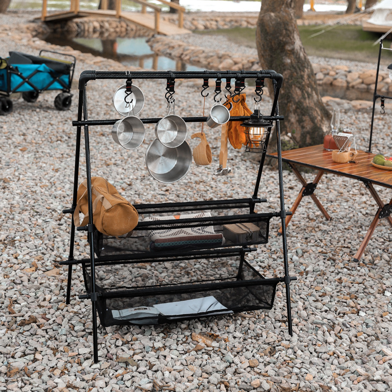 Outdoor Furniture Xl - Multifuncional Folding Camping Rack, cabide, triângulo
