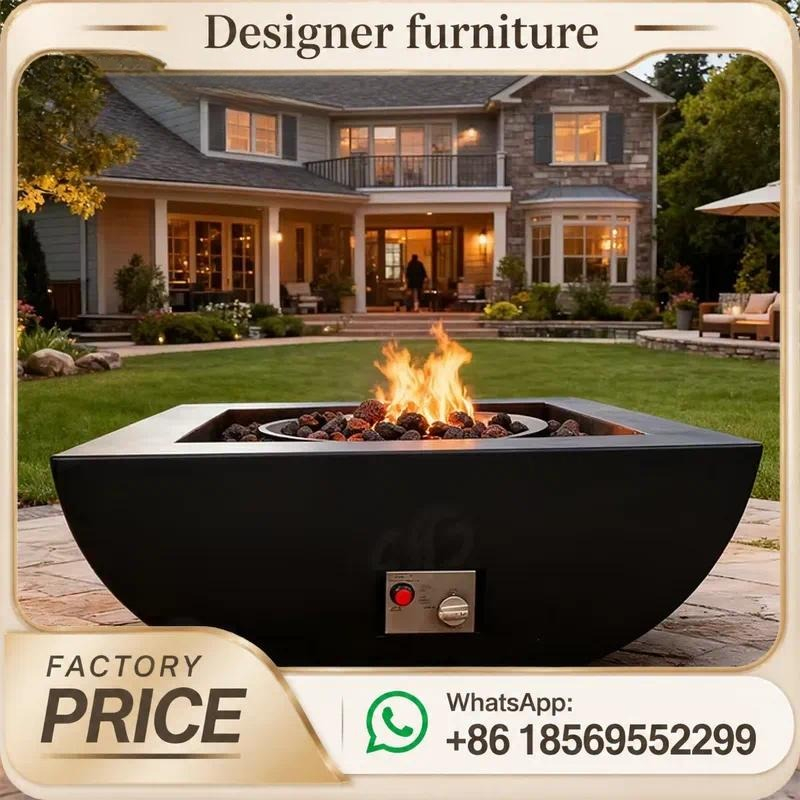 Outdoor Furniture With Fire Pit Table - Mesa de Fogo a Gás Personalizada