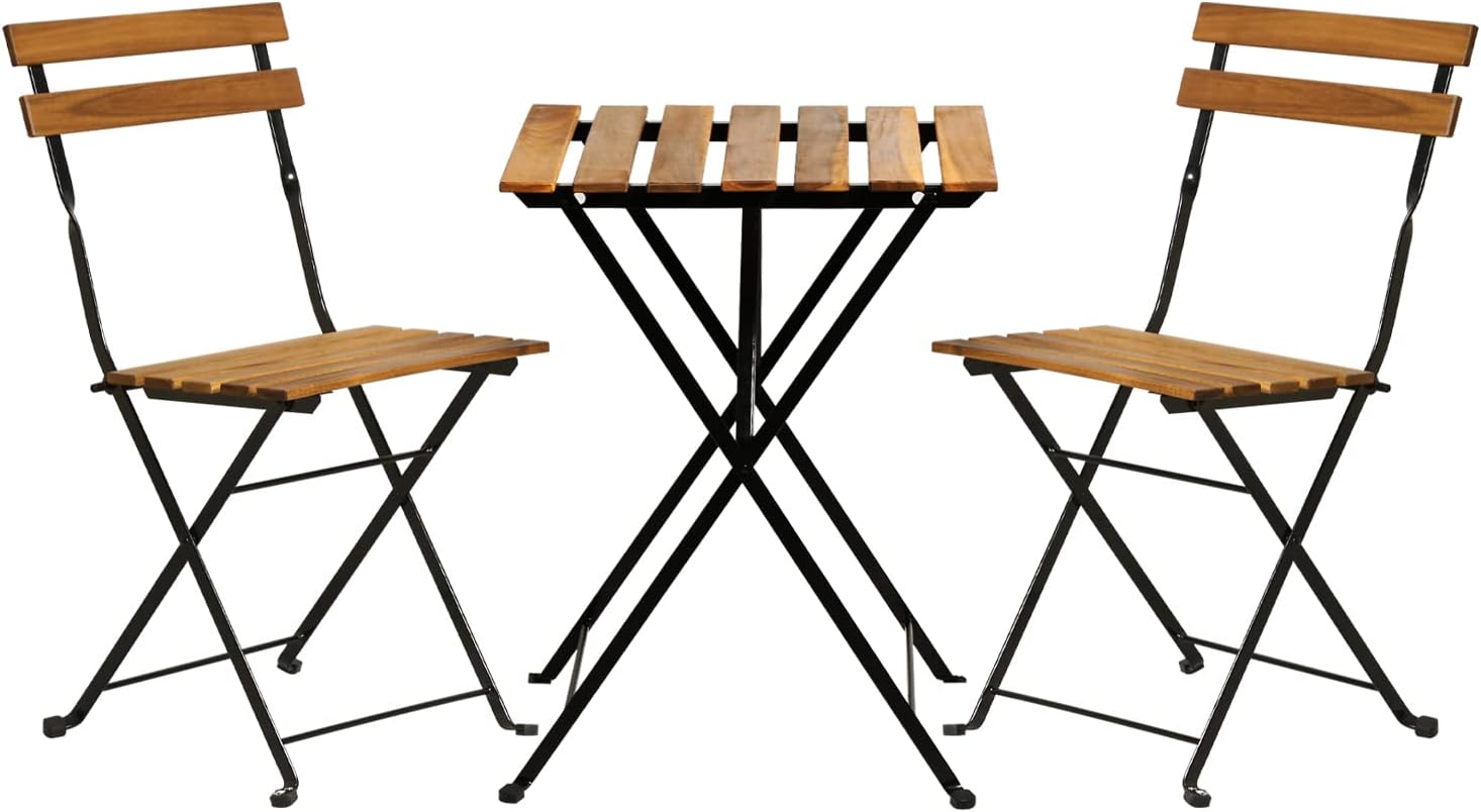 Outdoor Furniture Table - Conjunto de bistrô dobrável de 3
