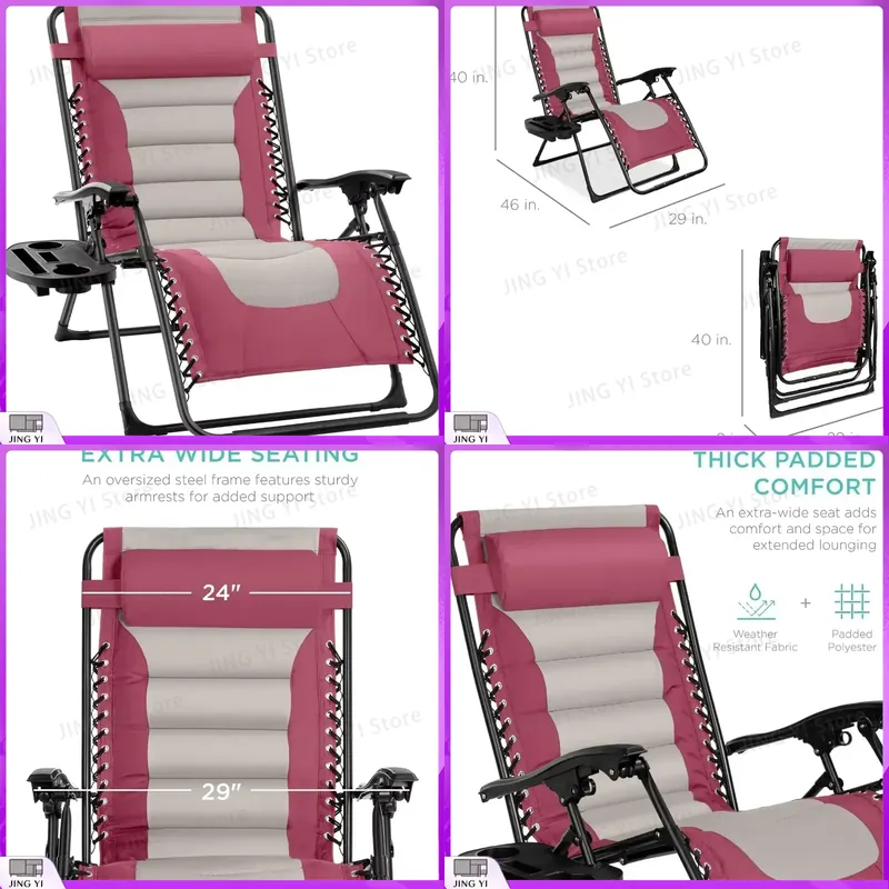 Outdoor Furniture Xl - Conjunto de 2 Cadeiras Lounger Antigravidade