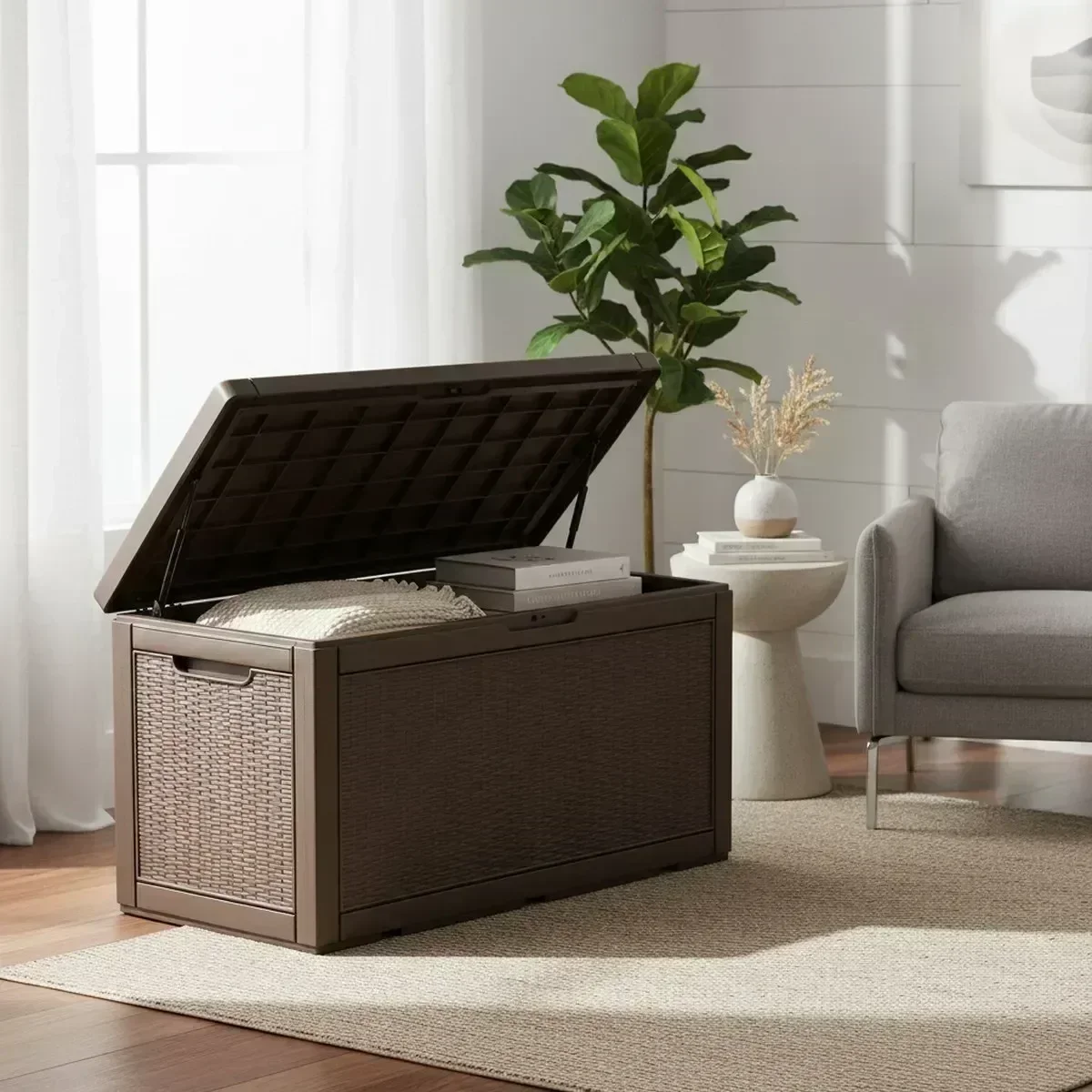 Outdoor Furniture With Storage - Grande Banco de Armazenamento Externo Impermeável