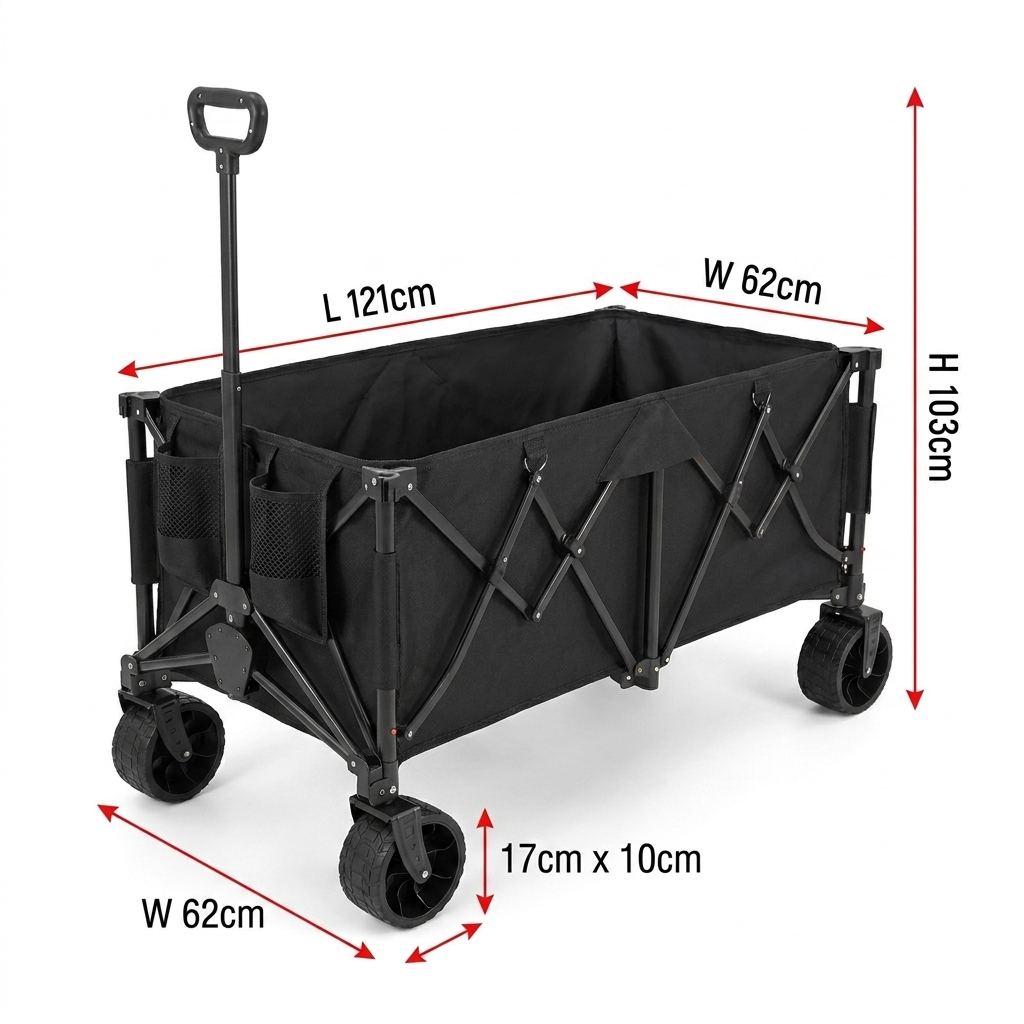 Outdoor Furniture Table - Carrinho Dobrável Reforçado Personalizado com Capacidade