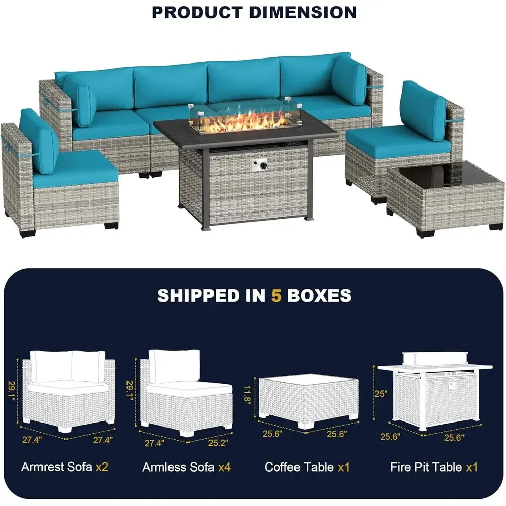 Conjunto de móveis para área e - Outdoor Furniture With Fire Pit Table avaliação e preço