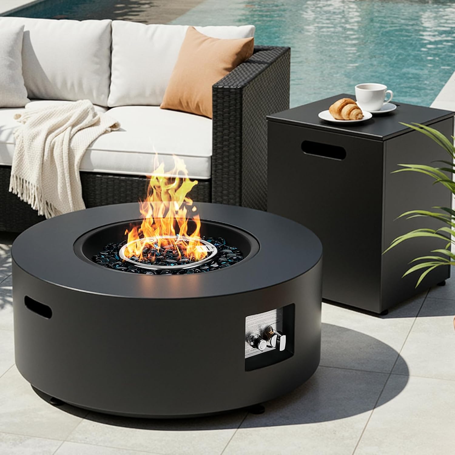Conjunto de Lareira a Gás Prop - Outdoor Furniture With Fire Pit Table avaliação e preço