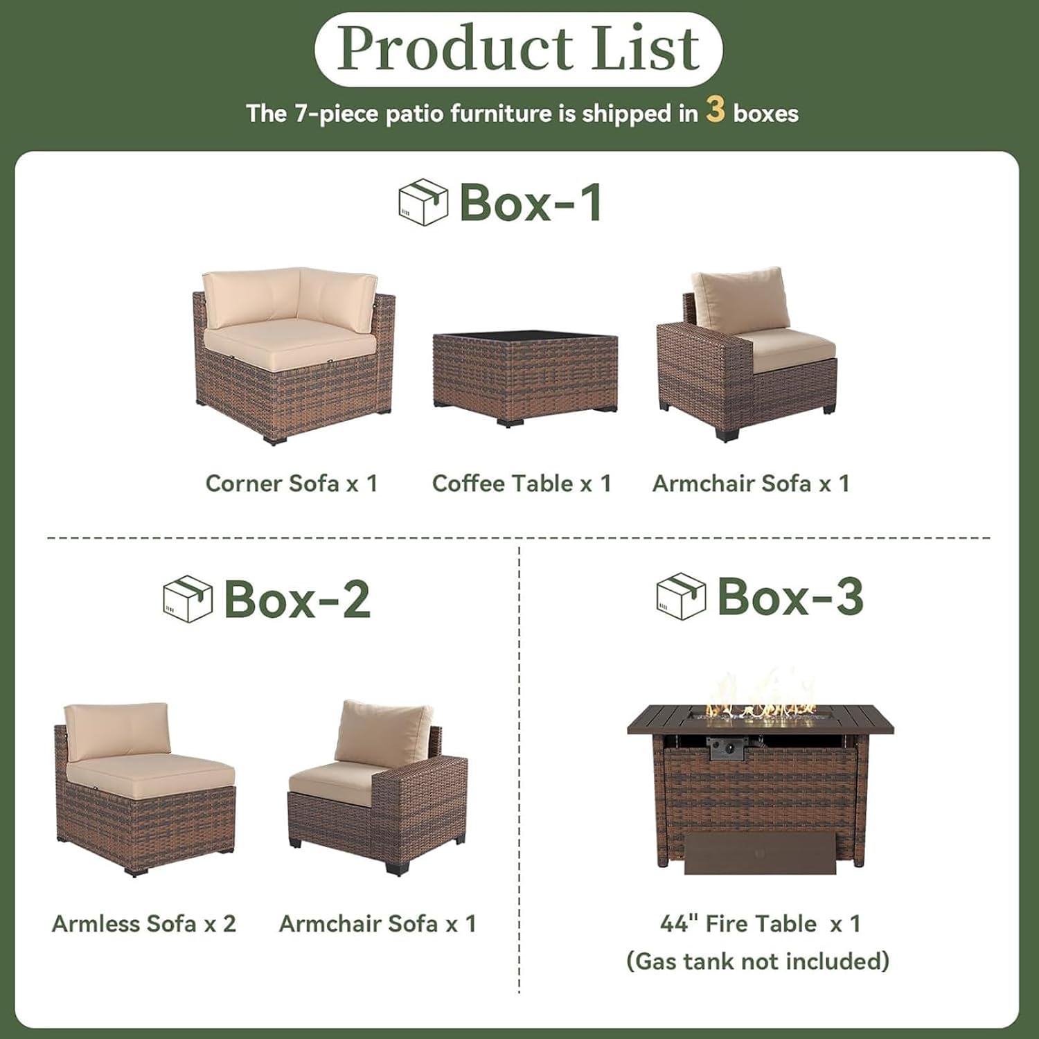 Conjunto de Móveis para Pátio  - Outdoor Furniture With Fire Pit Table avaliação e preço