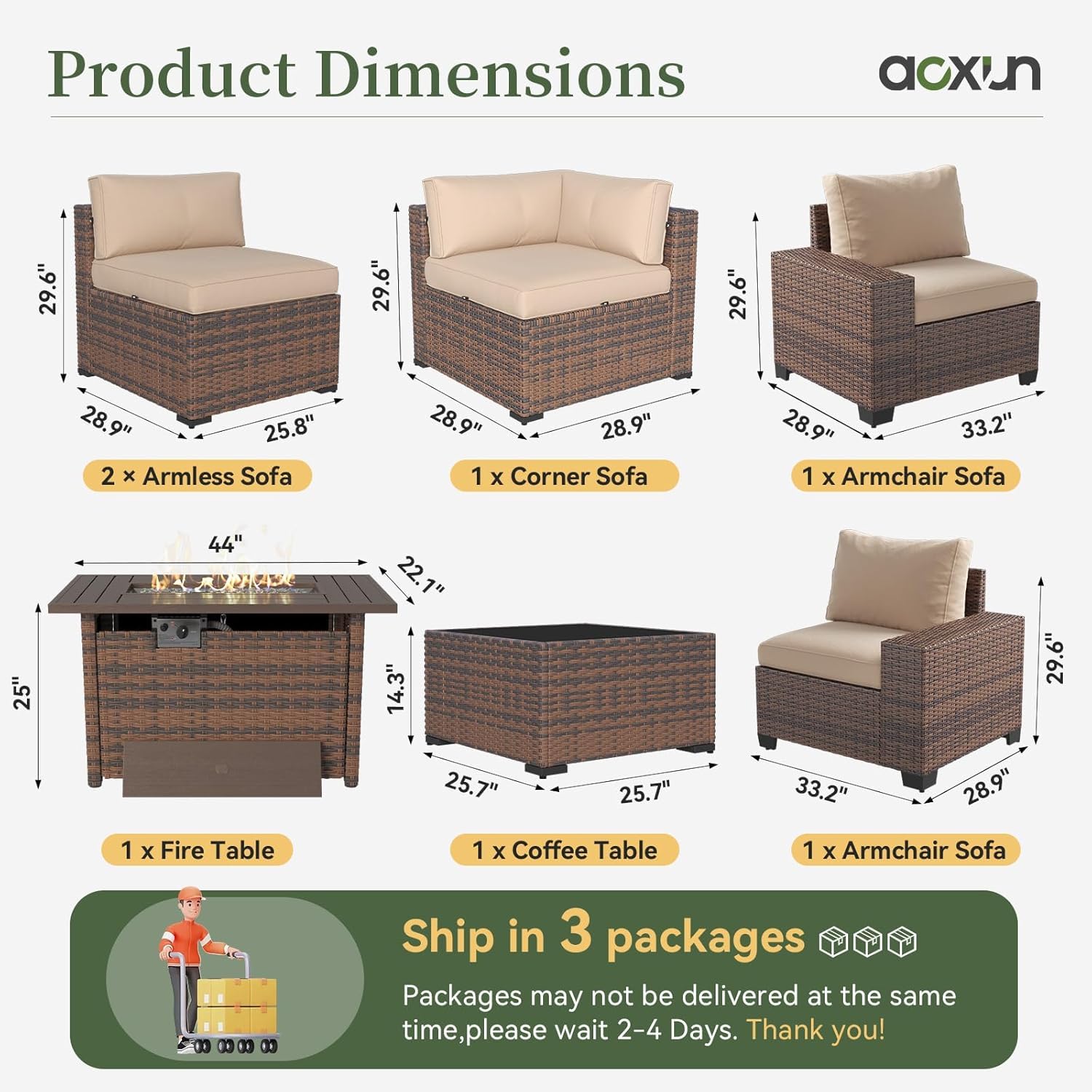 Conjunto de Móveis para Pátio  - Outdoor Furniture With Fire Pit Table avaliação e preço