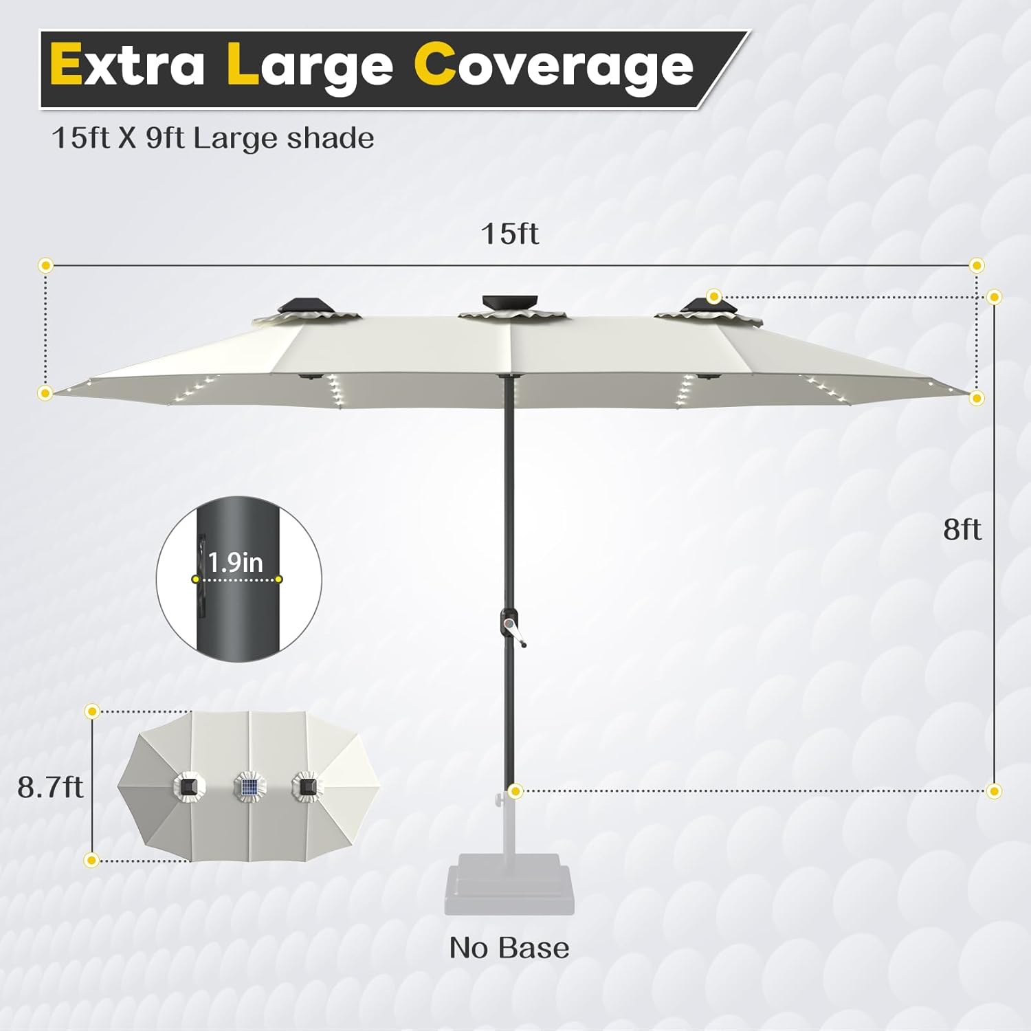 Guarda-sol Retangular de 15 pé - Outdoor Furniture Umbrella avaliação e preço