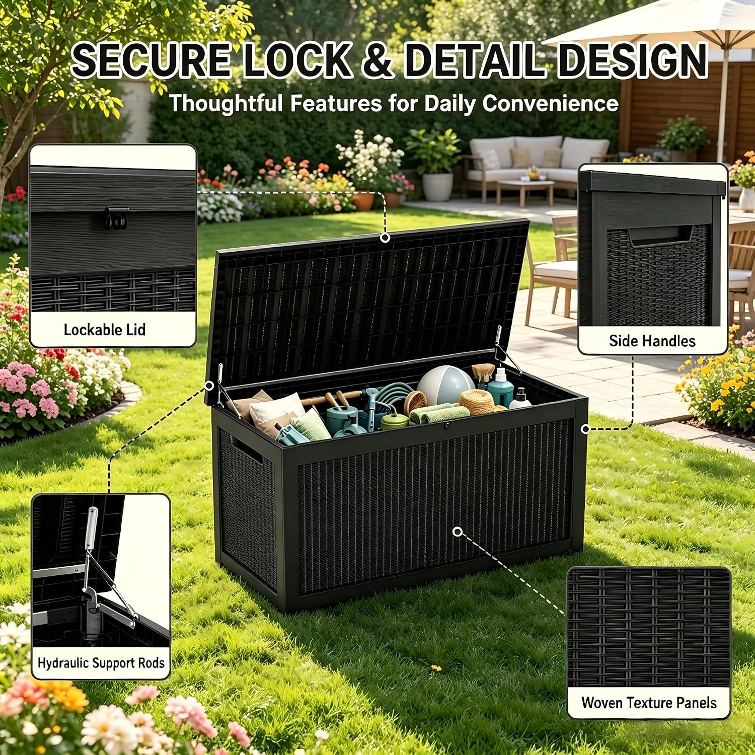 Caixa de Armazenamento Grande  - Outdoor Furniture Resin avaliação e preço
