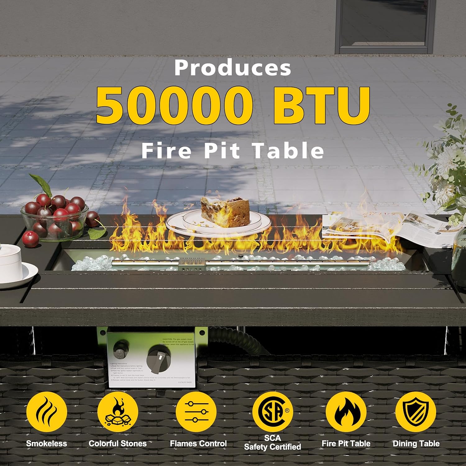 Conjunto de Móveis para Pátio  - Outdoor Furniture With Fire Pit Table avaliação e preço