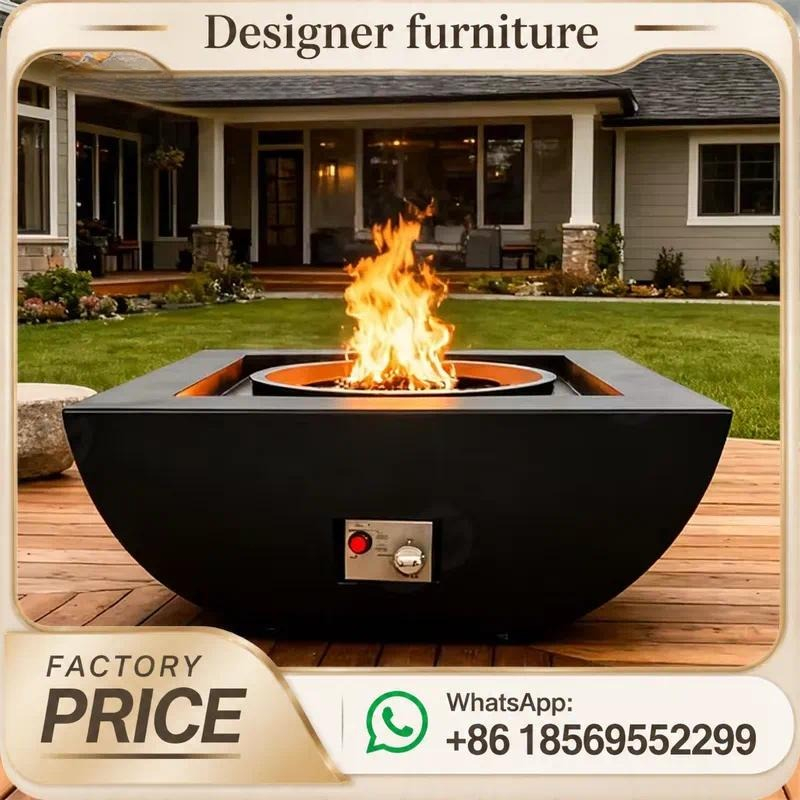 Mesa de Fogo a Gás Personaliza - Outdoor Furniture With Fire Pit Table avaliação e preço