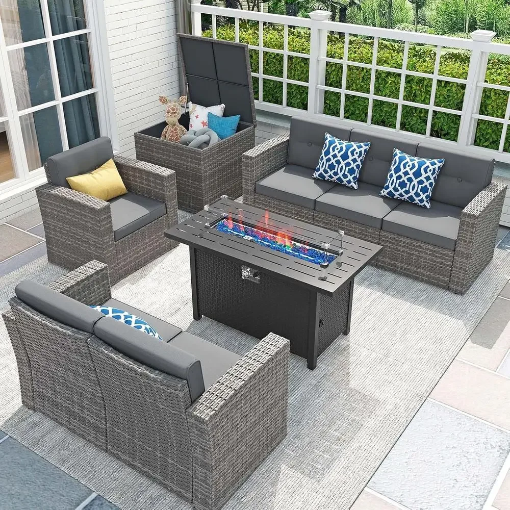 Conjunto de Móveis para Pátio  - Outdoor Furniture With Fire Pit Table avaliação e preço
