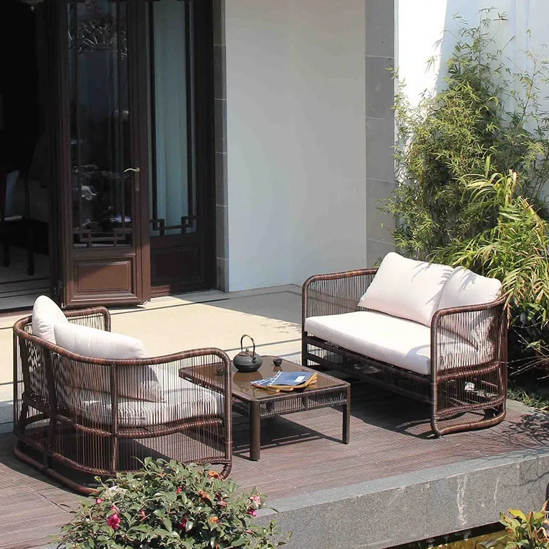 Conjunto de Sofá de Rattan par - Outdoor Furniture Weatherproof avaliação e preço