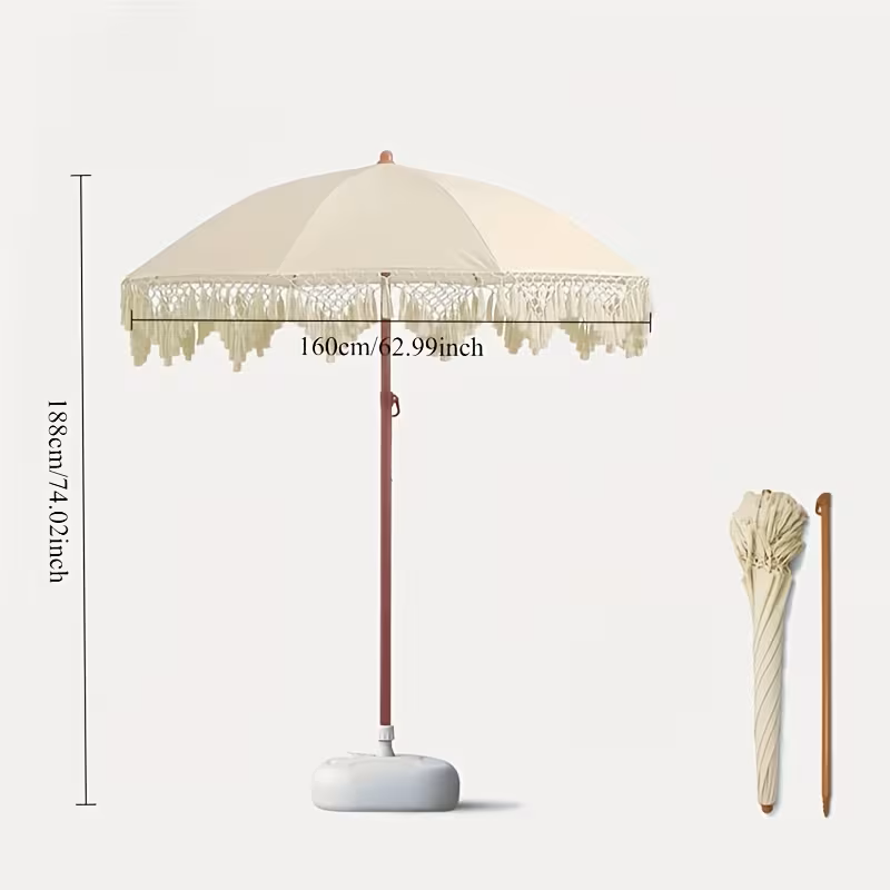 Guarda-Sol Branco Estilo Boêmi - Outdoor Furniture Umbrella avaliação e preço