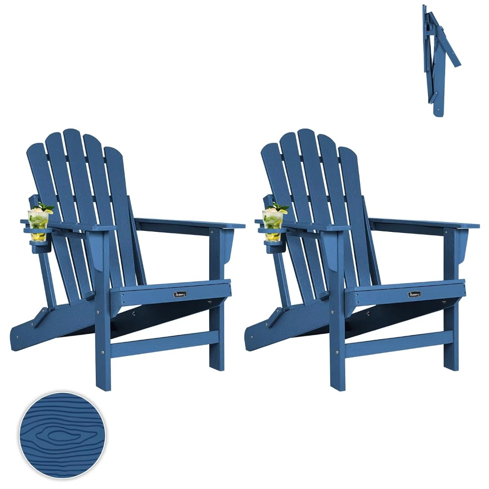 Conjunto de 2 Cadeiras Adirond - Outdoor Furniture Fire Pit avaliação e preço