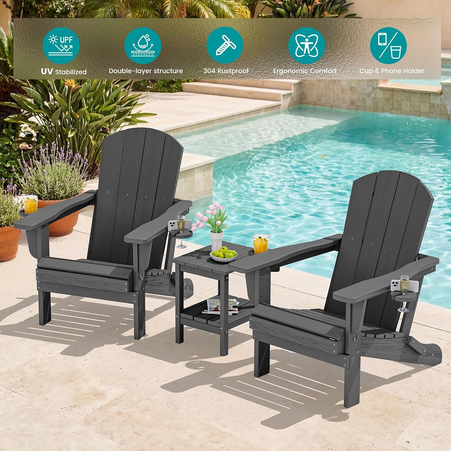 Conjunto de Duas Cadeiras Dobr - Outdoor Furniture Fire Pit avaliação e preço