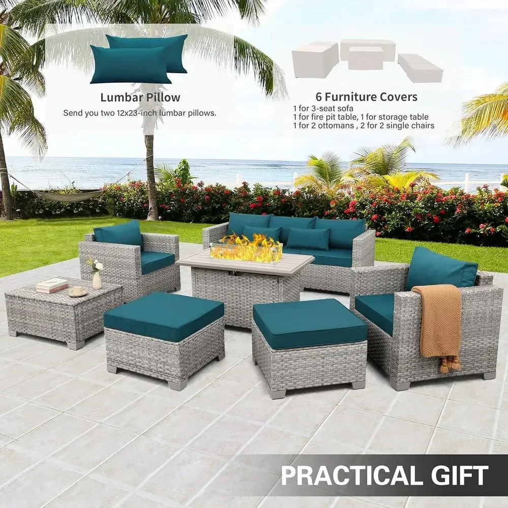 Conjunto de móveis para área e - Outdoor Furniture With Fire Pit Table avaliação e preço