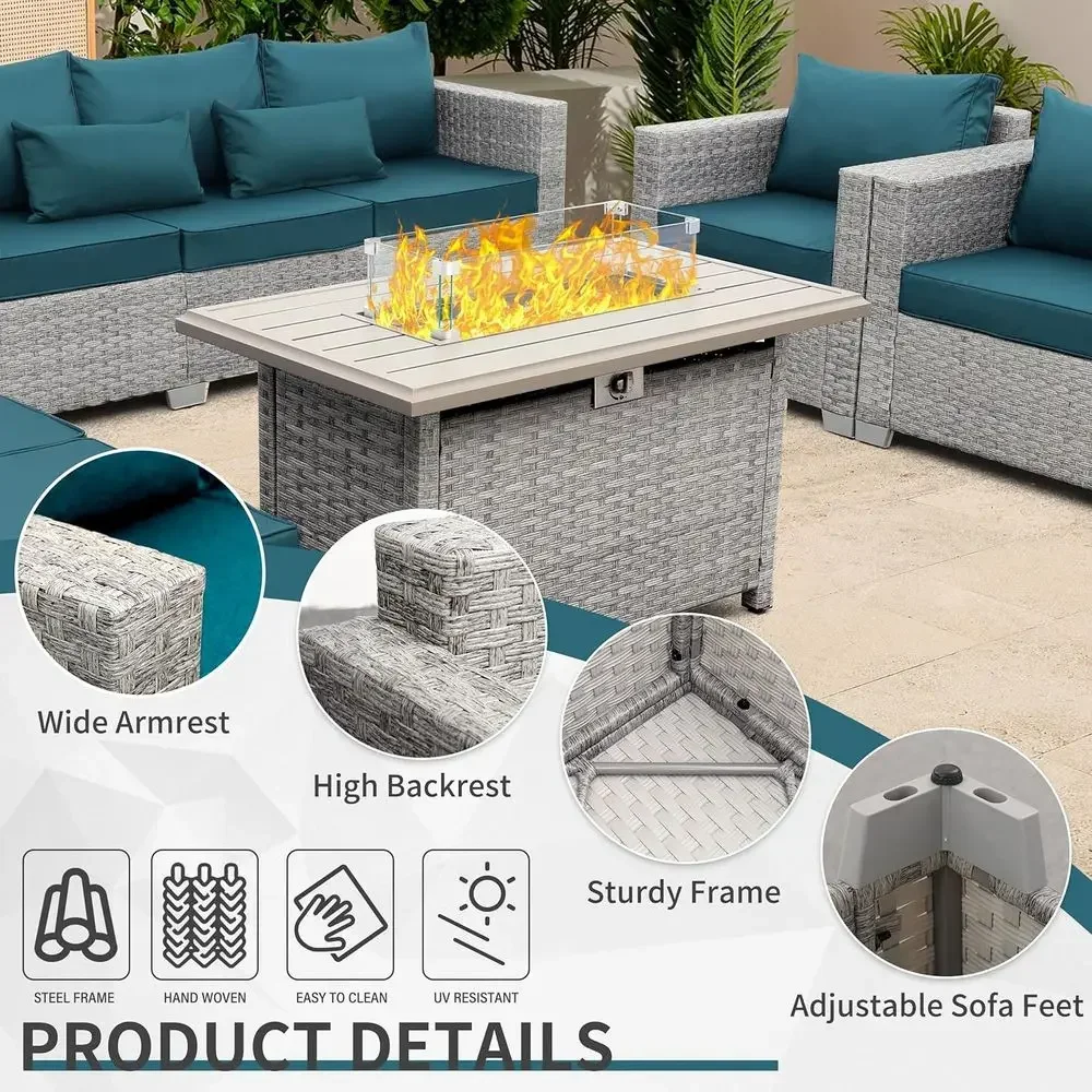 Conjunto de móveis para área e - Outdoor Furniture With Fire Pit Table avaliação e preço