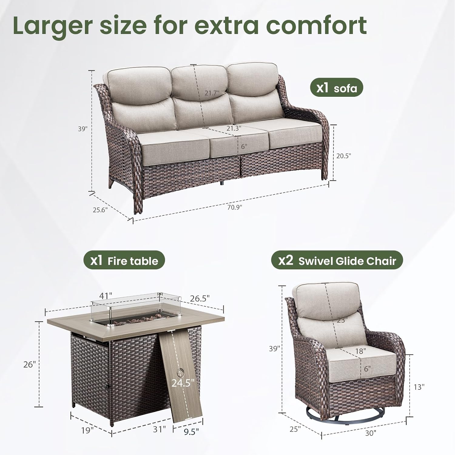 Conjunto de Móveis de Luxo par - Outdoor Furniture With Fire Pit Table avaliação e preço