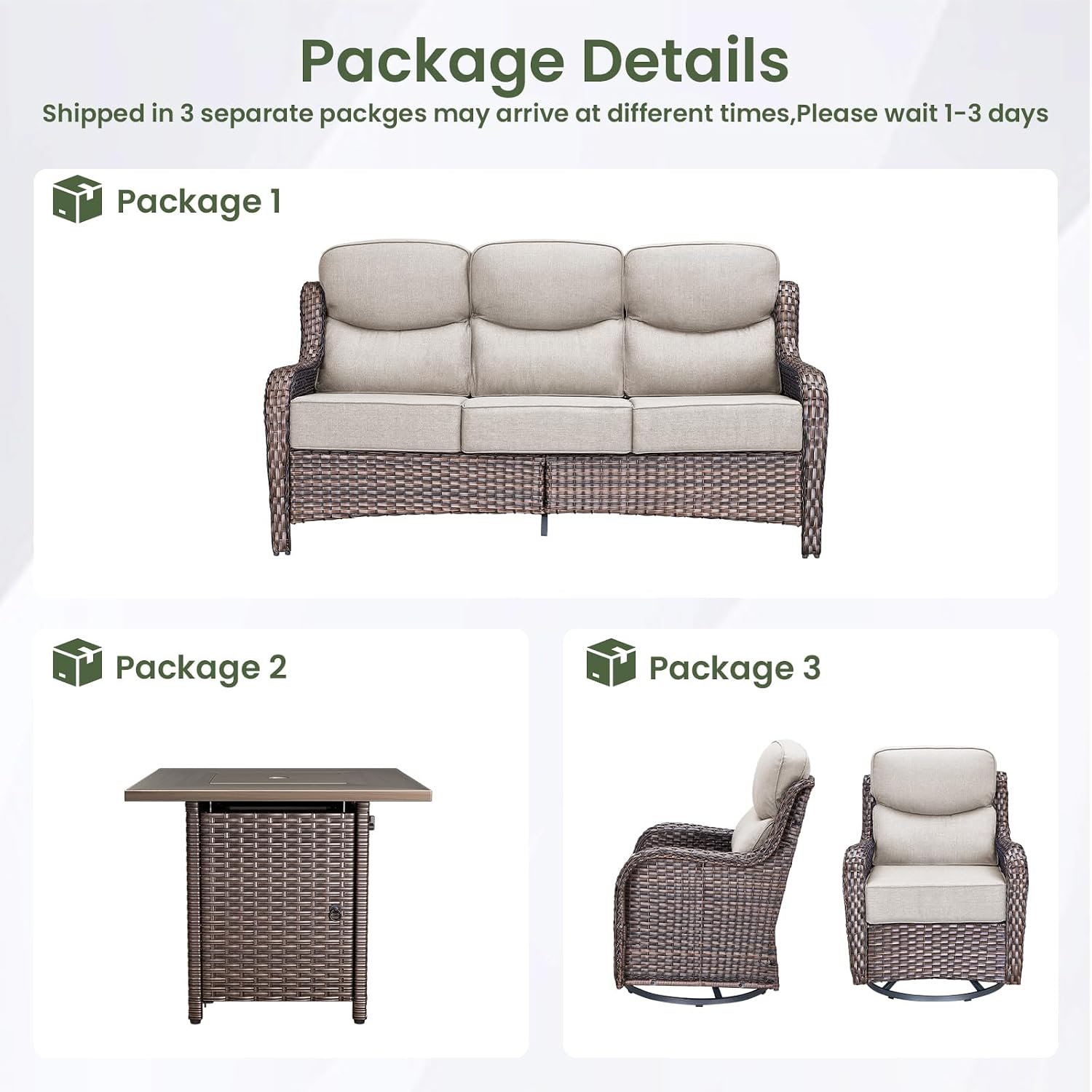 Conjunto de Móveis de Luxo par - Outdoor Furniture With Fire Pit Table avaliação e preço
