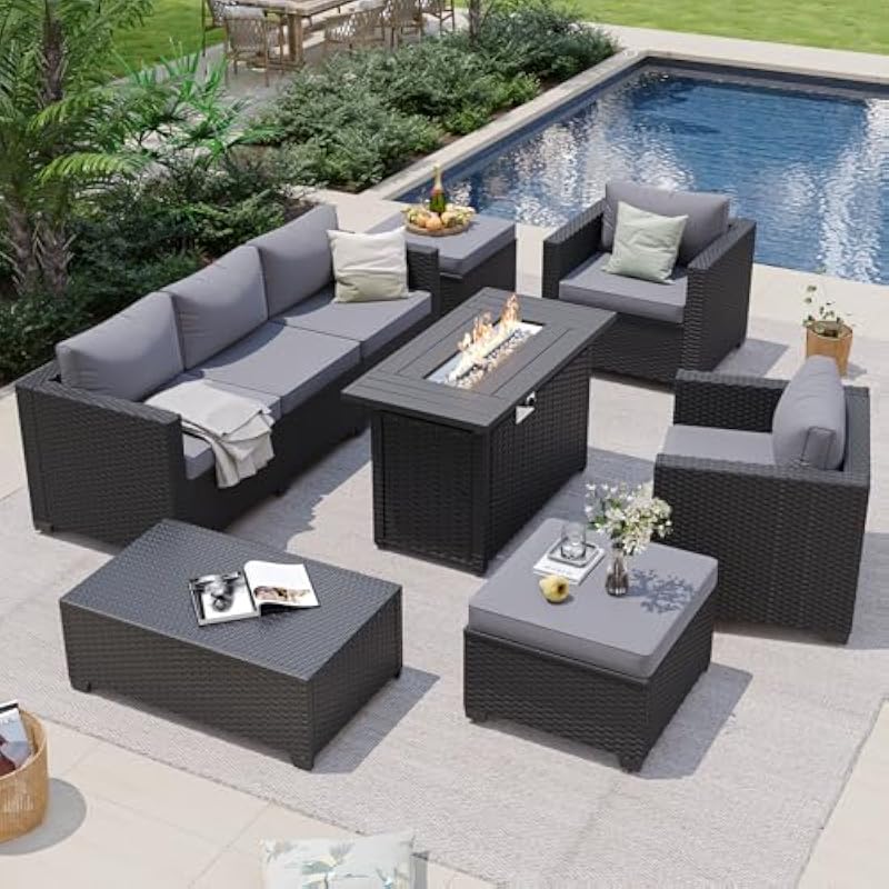 Conjunto modular para exterior - Outdoor Furniture With Fire Pit Table avaliação e preço