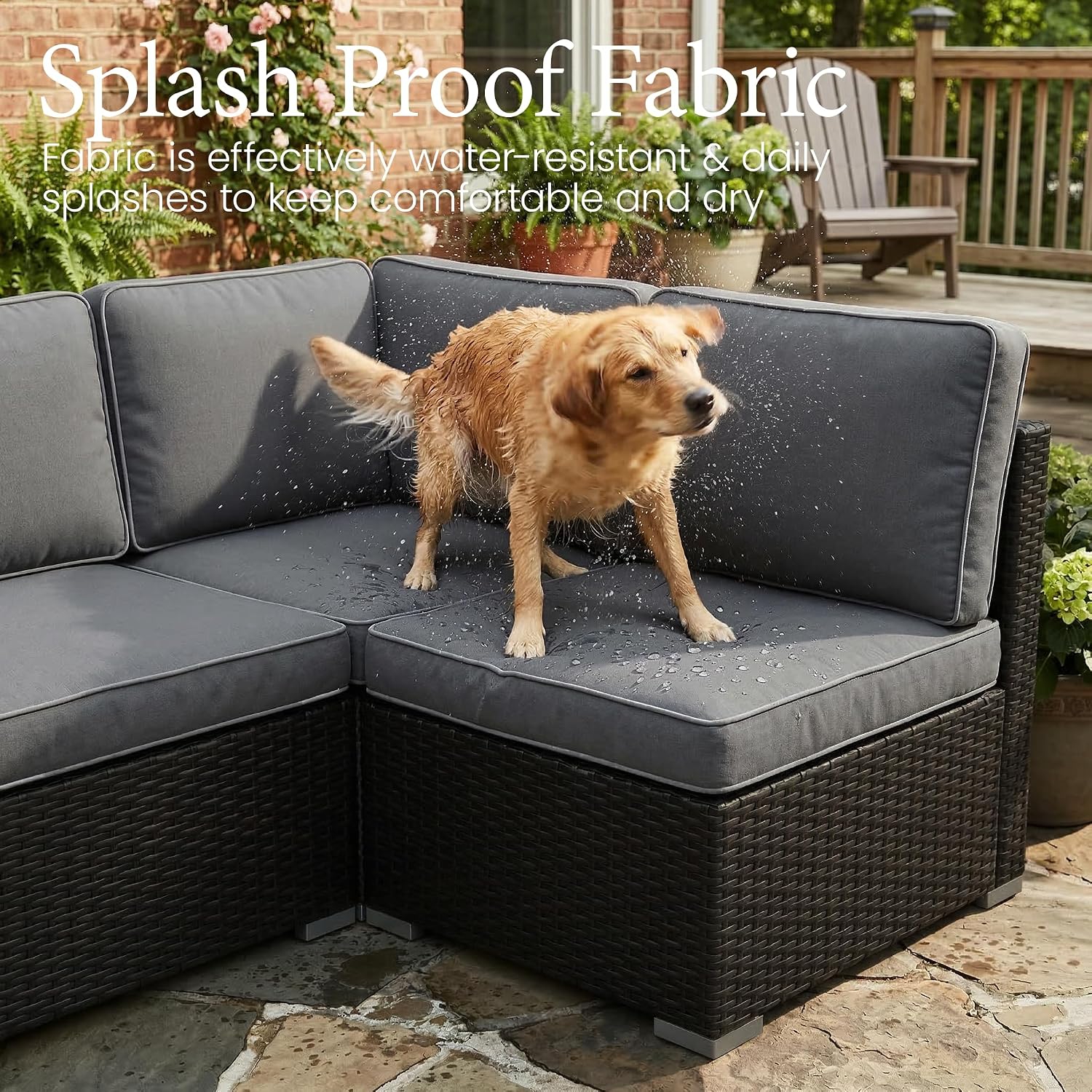 Conjunto de Sofá Modular para  - Outdoor Furniture With Fire Pit Table avaliação e preço