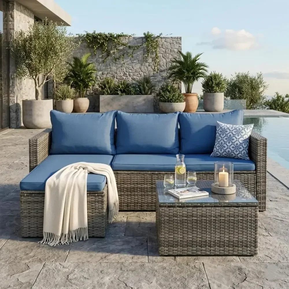 Conjunto de Móveis de Vime par - Outdoor Furniture Fire Pit avaliação e preço